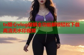 tx糖心vlog破解全功能解锁轻松下载高清无水印视频
