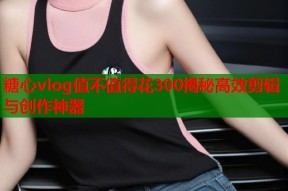 糖心vlog值不值得花300揭秘高效剪辑与创作神器